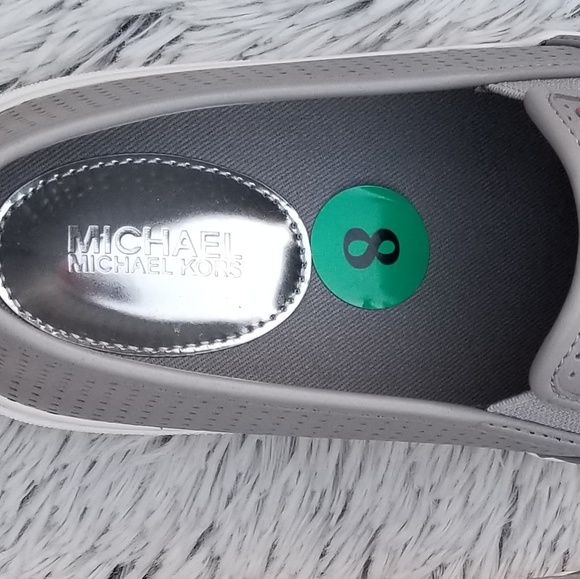 Michael Kors Perforated Gray Slip Ons NEW - Picture 6 of 8